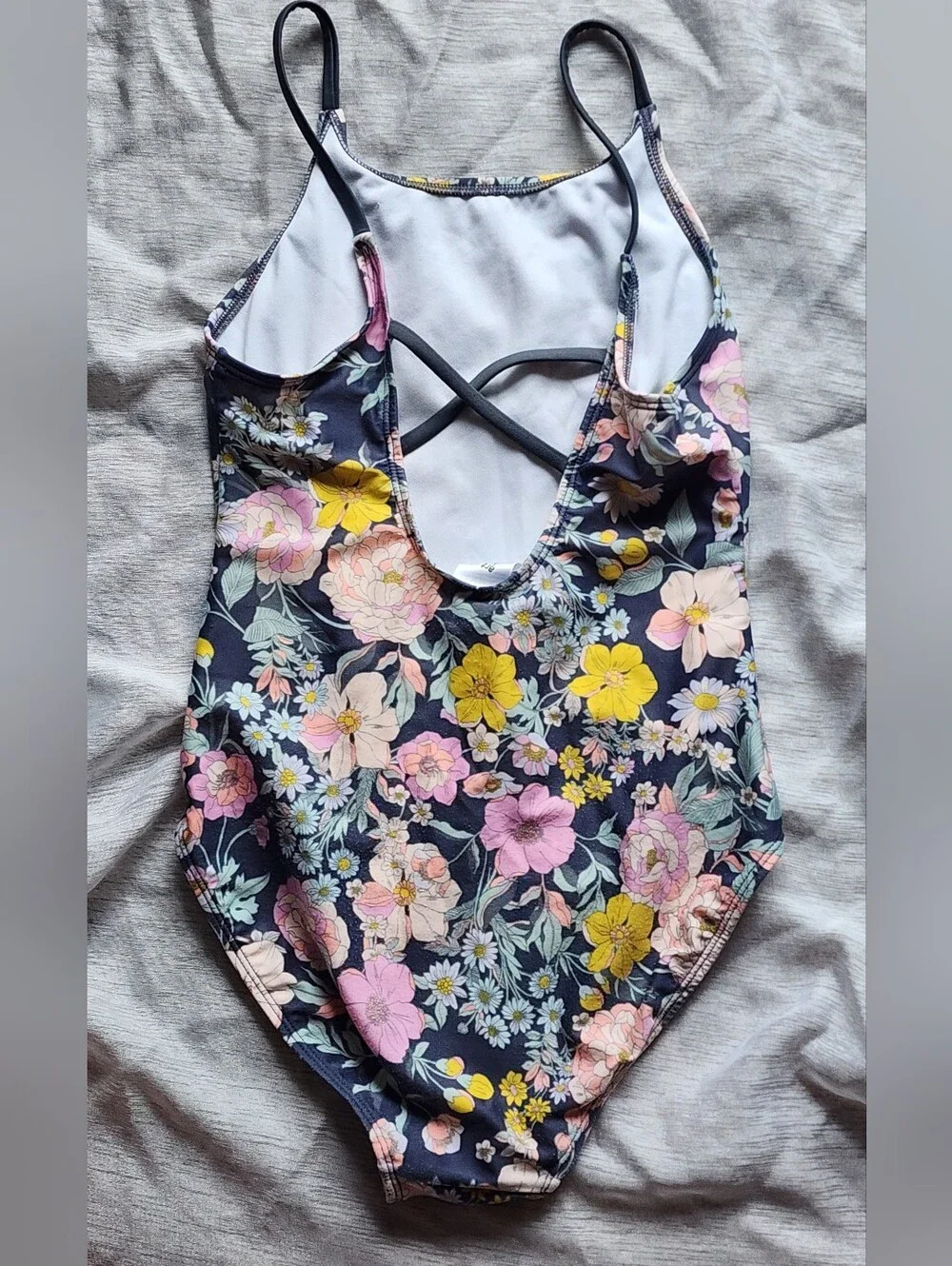 Girls Size 14-16 One Piece Swimsuit By Art Class, Floral Print, Cross Back